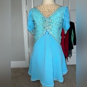 Girls size 6–8 blue figure skating Dress